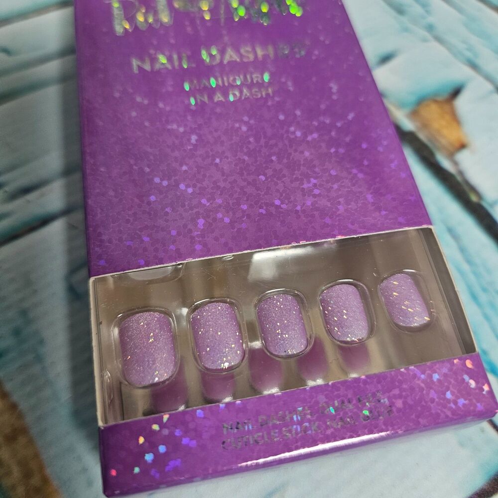 NEW Red Aspen Nail Dashes –Azalea for Alora Petite Purple Glitter Press On Nails